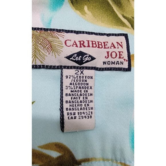 Carribean Joe Womens Multicolor Floral‎ Long Sleeve Button Up Jacket Size 2X - Picture 6 of 8